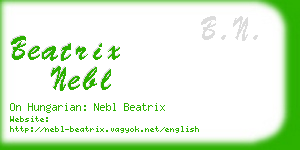 beatrix nebl business card